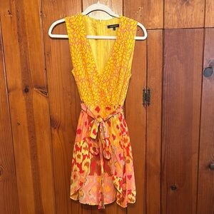Yellow and Orange Sleeveless Dress